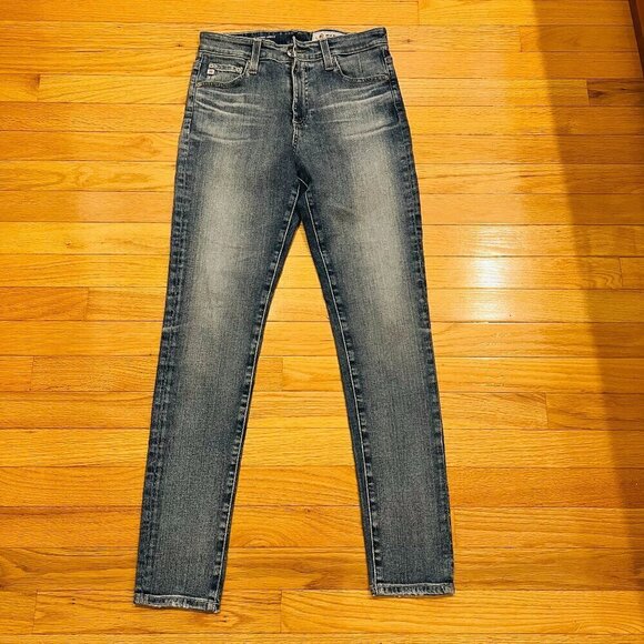 AG Adriano Goldschmeid Farrah High Rise Skinny Ankle Jean Wm Sz 26 Distressed - Picture 1 of 16